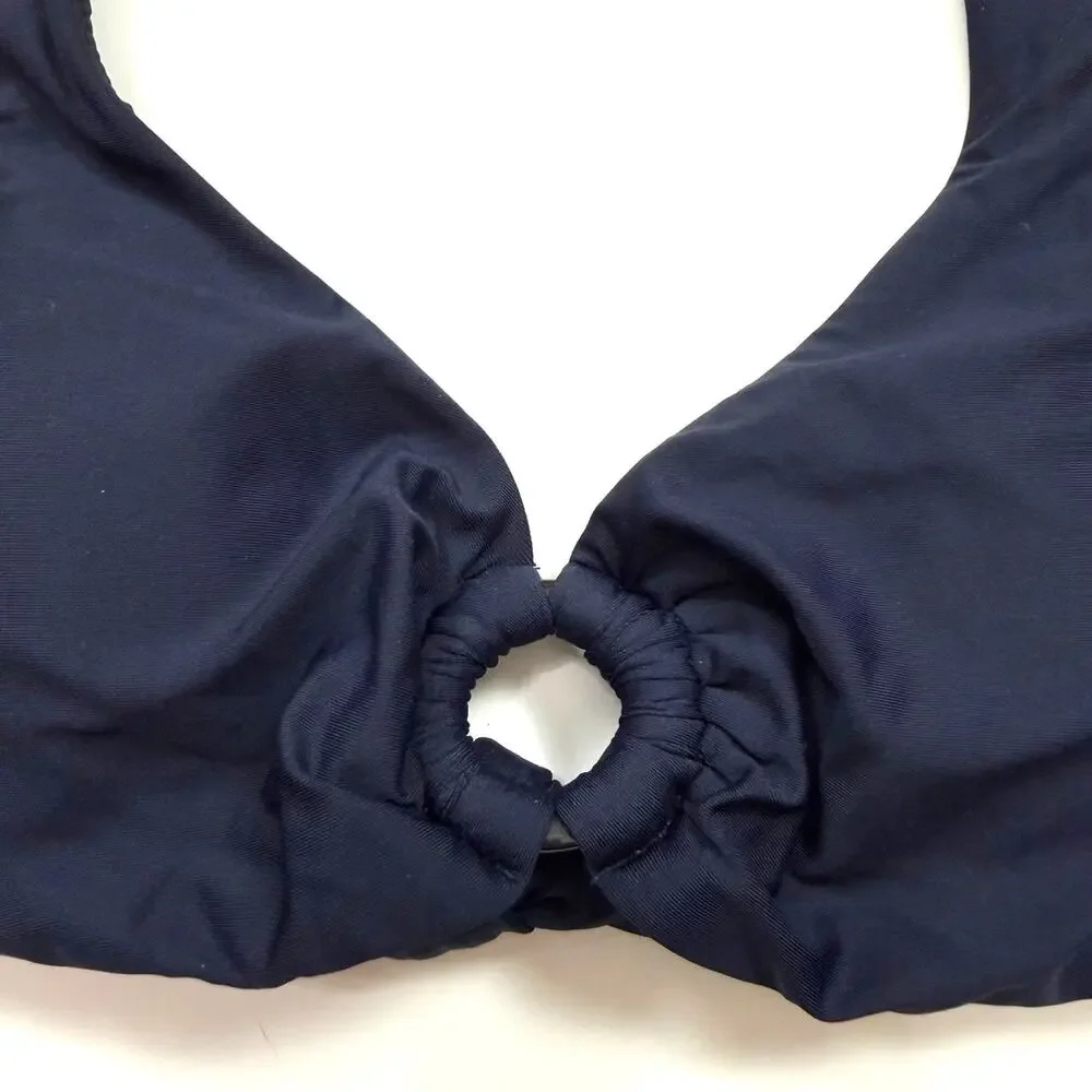 J. Crew Halter Ring Bikini Top in Navy Blue - Picture 2 of 6